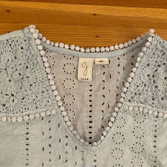 Joie light blue eyelet tank top - Picture 4 of 5